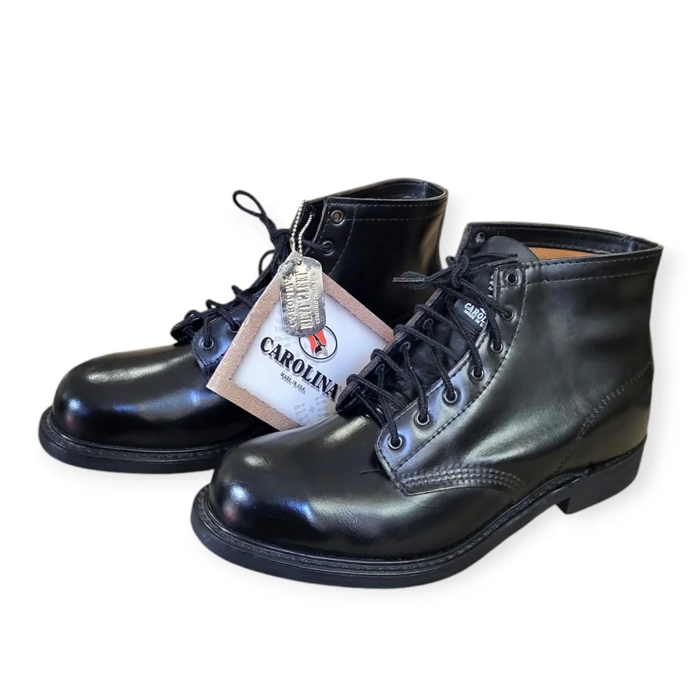 CAROLINA Steel Toe Leather Lace-up Work Boots Black 9
